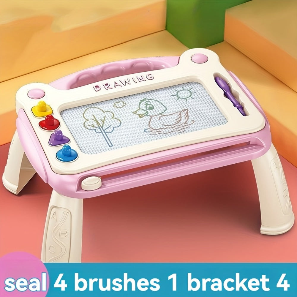 Kids Magnetic Drawing Board 3-in-1 Doodle Kit – Reusable Erasable Toddler Art Toy with Stamps, Pen & Stand | STEM Learning Gift for Boys
