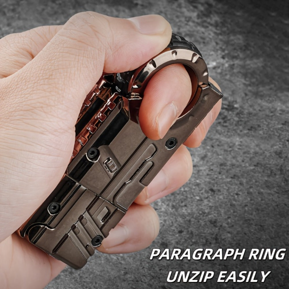 Alloy Finger Pistol Fidget Toy, One-Touch Cartridge Ejecting Stress Desk Toy, Cool EDC Novelty Gift for Adults Men Teens