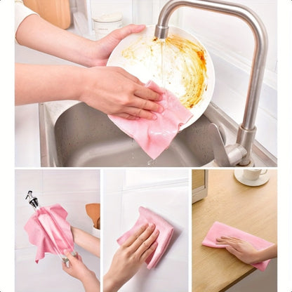Reusable Microfiber Cleaning Towels 30-Pack, Kitchen Dish Cloth Roll, Absorbent Hand-Torn Disposable Napkins