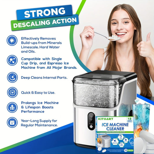Ice Maker Cleaning Tablets Descaler 12/24/36 Pack for Entryways, Bedrooms and Living Spaces