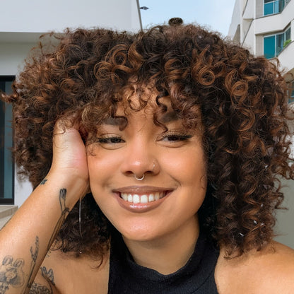 Synthetic Wig 14-Inch Kinky Curly Afro with Bangs, 180% Density and Stretch Net Cap for Daily Style