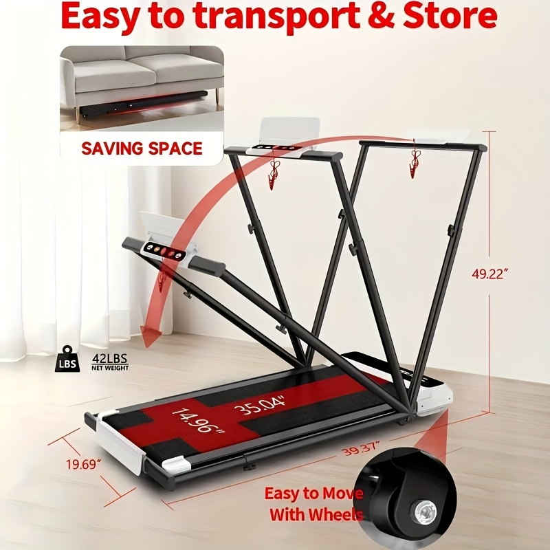 Under Desk Treadmill Walking Pad 4-in-1 for Walking & Jogging – Portable Home Office Treadmill with LED Display, Incline & Remote Control