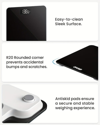 Digital Bathroom Scale High Precision, Electronic Body Weight Scale with Backlit HD LCD Display, kg/lb/st Switchable