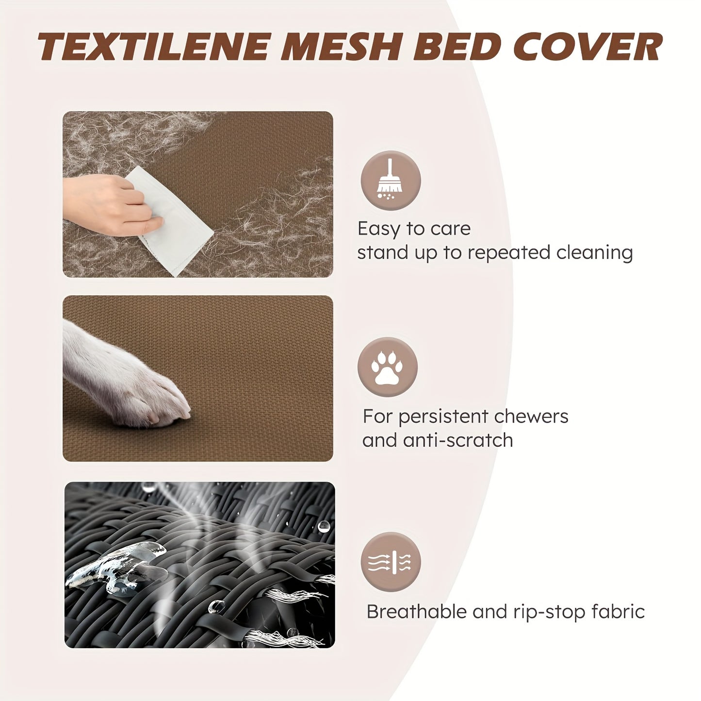 Elevated Dog Bed Cooling Raised Cot with Metal Frame – Washable Breathable Mesh, No-Slip Feet, Portable Dog Cot for Indoor & Outdoor Use