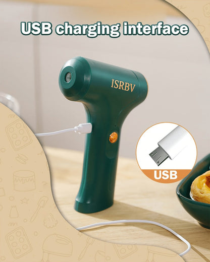 Cordless Electric Hand Mixer Mini USB Rechargeable Whisk Beater 1500RPM for Whipping Cream for Home Cooking, Dining and Outdoor Meals