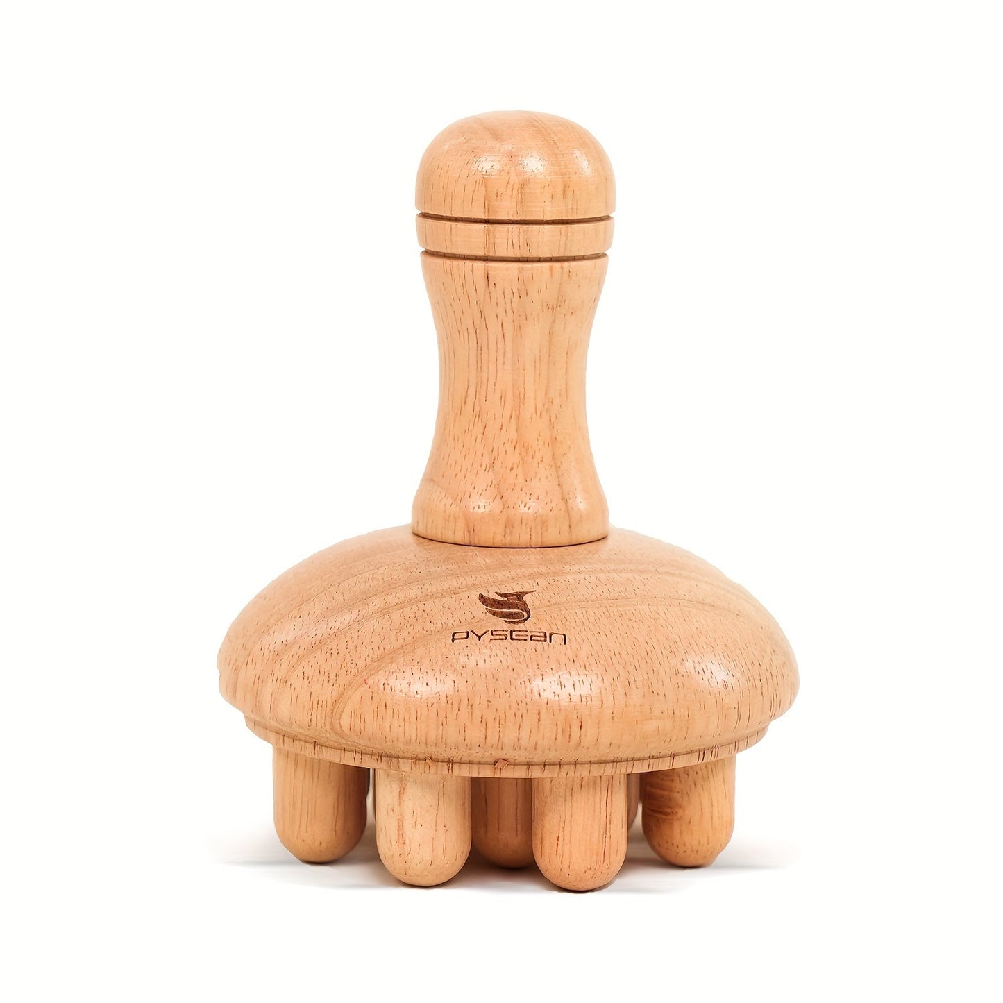 Wooden Mushroom Massager for Anti-Cellulite & Lymphatic Drainage, Ergonomic Hand-Held Wood Body Massage Tool