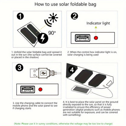 Foldable Solar Charger 100W Monocrystalline, 19.5% High Efficiency, USB Output, PET Surface, Portable Solar Panel for Camping