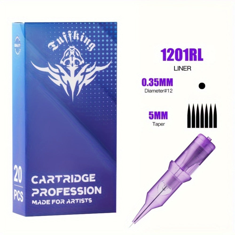 Disposable Tattoo Needles Mixed Size Sterilized RL RS M1 0.35mm, Safety Tattoo Needle Set for Tattoo Artists and Beginners