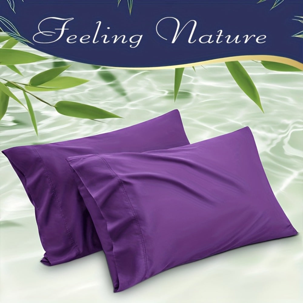 Bamboo Cooling Fitted Sheet Set 2300TC Deep Pocket All Season Bed Sheets for Entryways, Bedrooms and Living Spaces