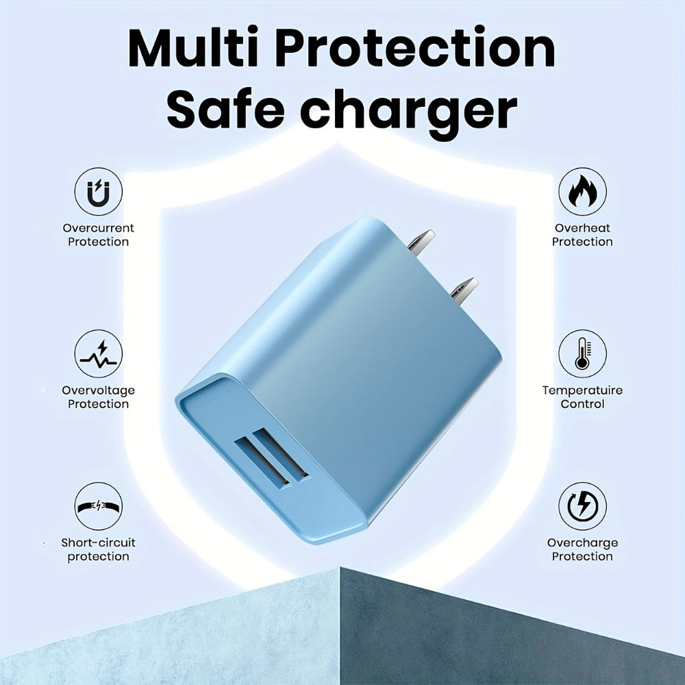 USB Wall Charger Cube Multi-Pack 2/3/4-Pack Dual Port 5V 2.1A with Short Circuit Protection