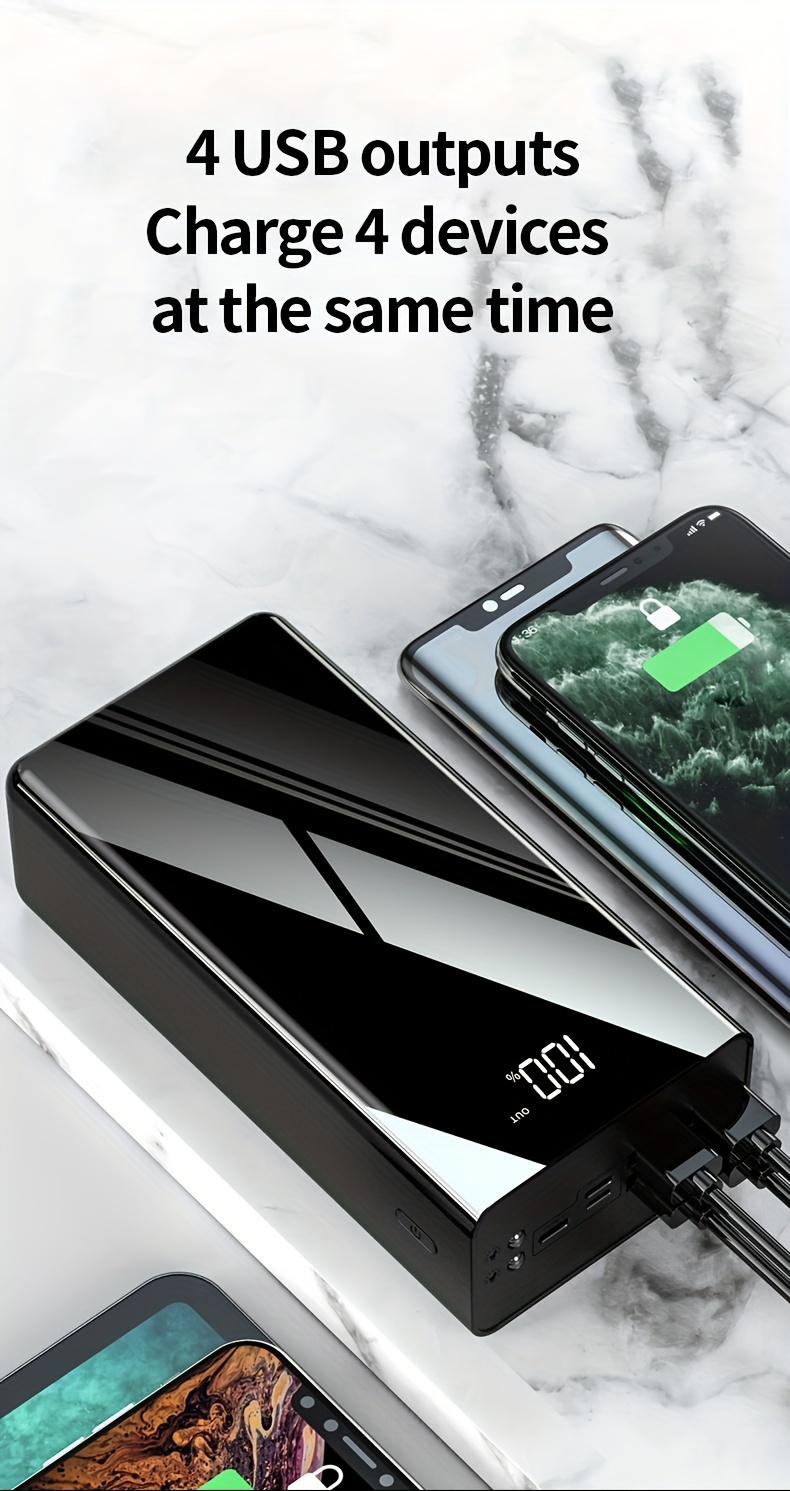 Portable Charger 50000mAh Large Power Bank LED Light Power Display Multi-Port USB-C Micro for an Everyday Personal Care Routine