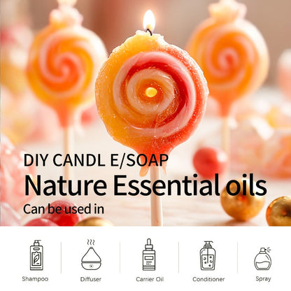 Lollipop Scented Fragrance Oil 10ml Alcohol Free Sweet Aroma for Diffuser Body Massage DIY Candle Soap Making Unisex Gift Women Men