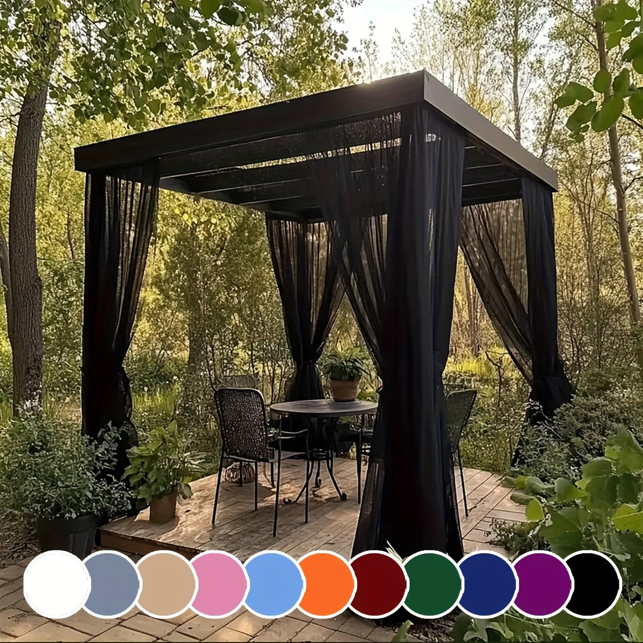 Outdoor Curtains | Sheer Mesh Rod Pocket Patio Gazebo Porch Wedding