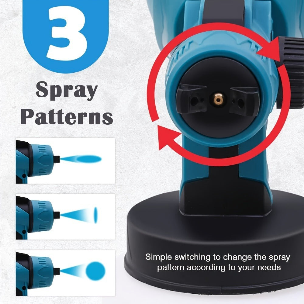 HVLP Paint Sprayer Electric Spray Gun with 3 Spray Patterns & 27oz Container, Cordless Airless Sprayer for House Painting