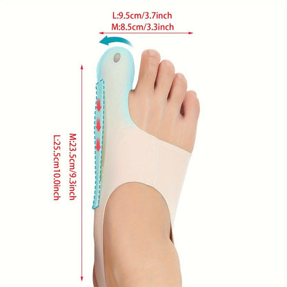 Big Toe Separator Sock Pair in Medium or Large with Adjustable Strap, Toe Loop and Low-Profile Sleeve