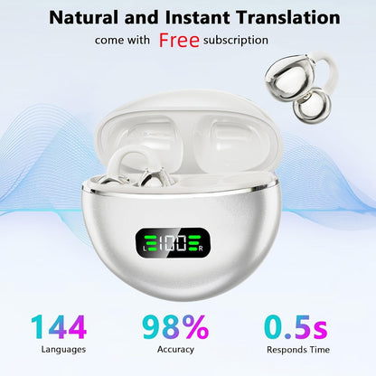 Open-Ear Clip Earphones Bluetooth 5.4 Wireless Earbuds for Glasses Wearers Small Ears Low Latency for an Everyday Personal Care Routine