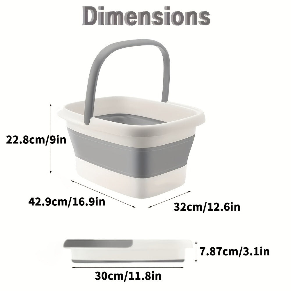 Collapsible Foot Bath Basin 3.96 Gal Foldable Foot Soak Tub with Massage Acupoints Handles Deep Soak Pedicure Home Spa Foot Relief Upgraded
