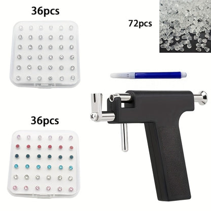 Ear Piercing Tool Set Reusable - Safe Ear Piercing Kit with Ear Studs, Professional Piercing Gun for Home & Salon Use