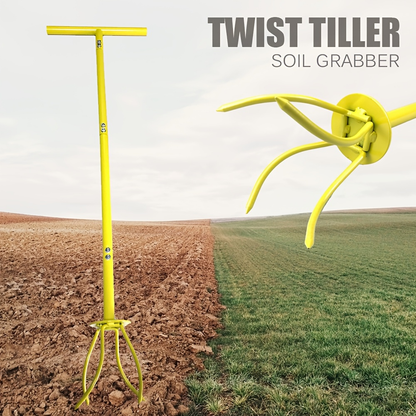 Garden Cultivator Manual Soil Loosener & Scarifier, Heavy-Duty Detachable Ergonomic Handle, Multi-Function Tool for Lawn Aeration