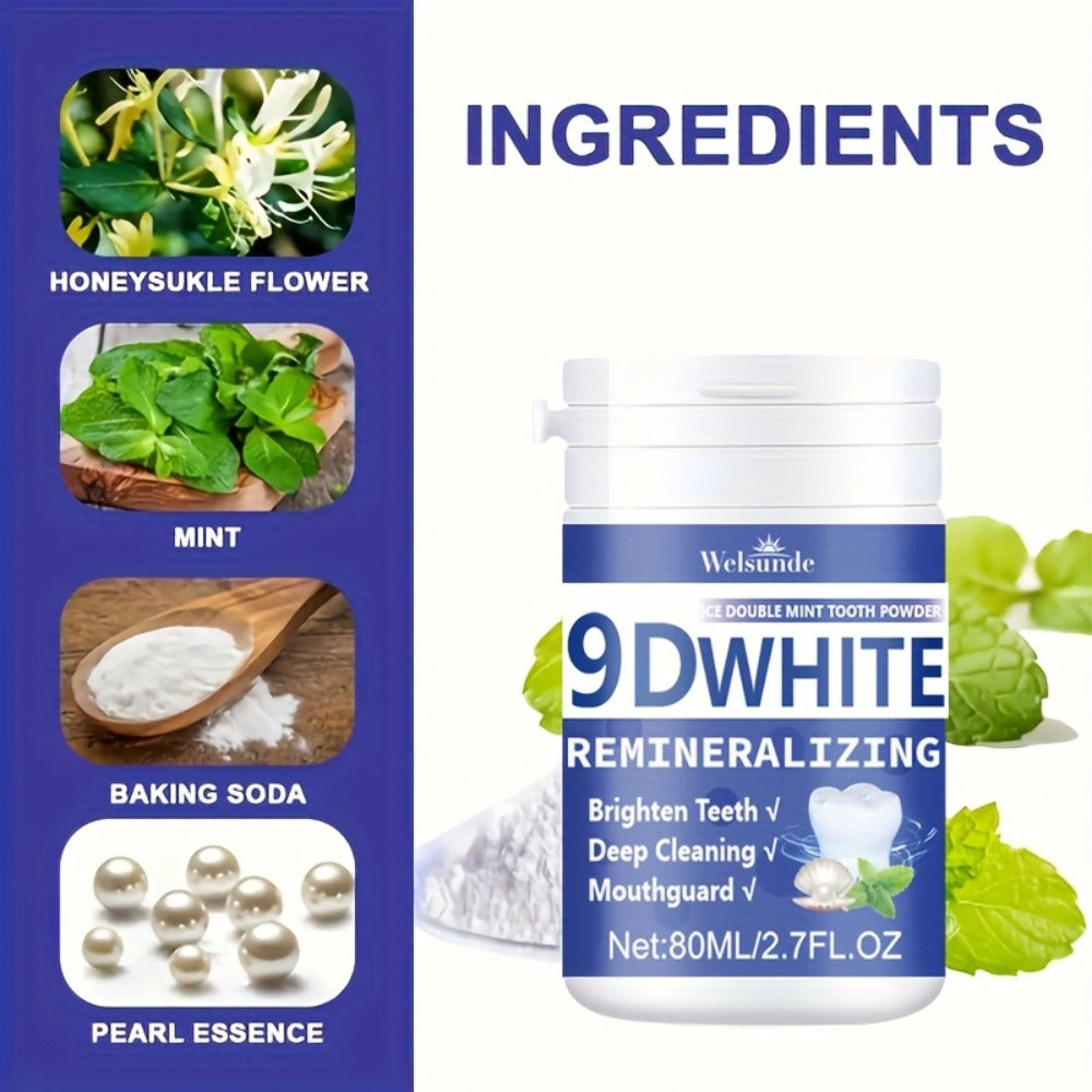 Hydroxyapatite Tooth Powder 3-Pack Remineralizing Whitening Deep Cleaning Mint Fresh Breath Enamel Oral Care