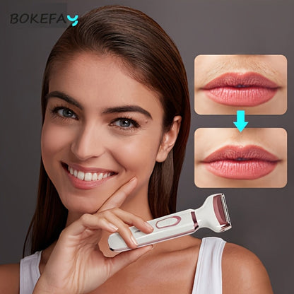 Women's Electric Razor 4-in-1 Grooming Kit Wet Dry Rechargeable Trimmer for Face Nose Legs for Everyday Face, Beard and Body Grooming