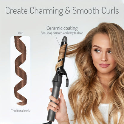 Hair Straightener & Curling Iron Set for Women, Flat Iron Straightening Brush, Anti-Scald, Precise Temperature Control