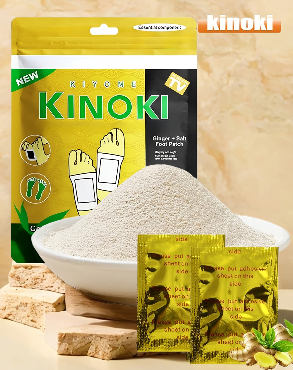 Foot Detox Pads 30 Pack Bamboo Vinegar Ginger Powder Natural Plant Ingredient Deep Cleansing Moisturizing Patches