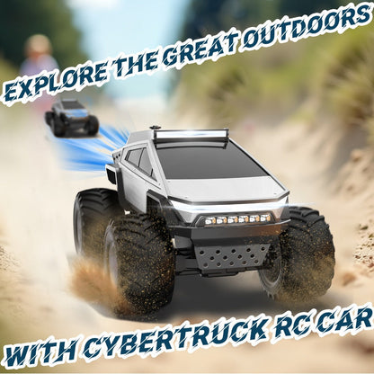 1:12 Scale RC Monster Truck 4WD, Remote Control Cybertruck & Pickup Truck with LED Lights & Sound Effects