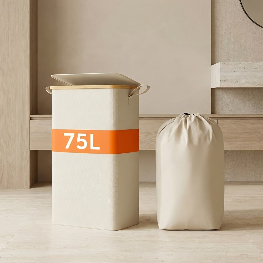 Slim Lidded Laundry Hamper with Removable Bag in Six Colors and 50L, 65L or 75L Options Pictured