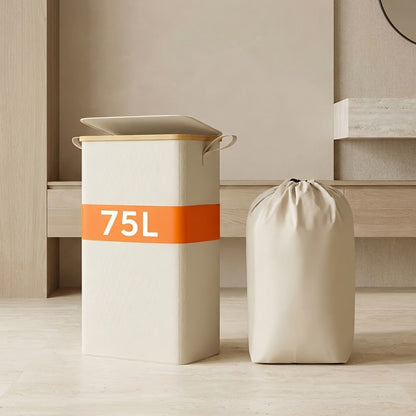 Slim Lidded Laundry Hamper with Removable Bag in Six Colors and 50L, 65L or 75L Options Pictured