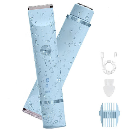 Women's Hair Trimmer 2-in-1 Bikini Trimmer & Electric Shaver - USB Rechargeable Dual Head Design