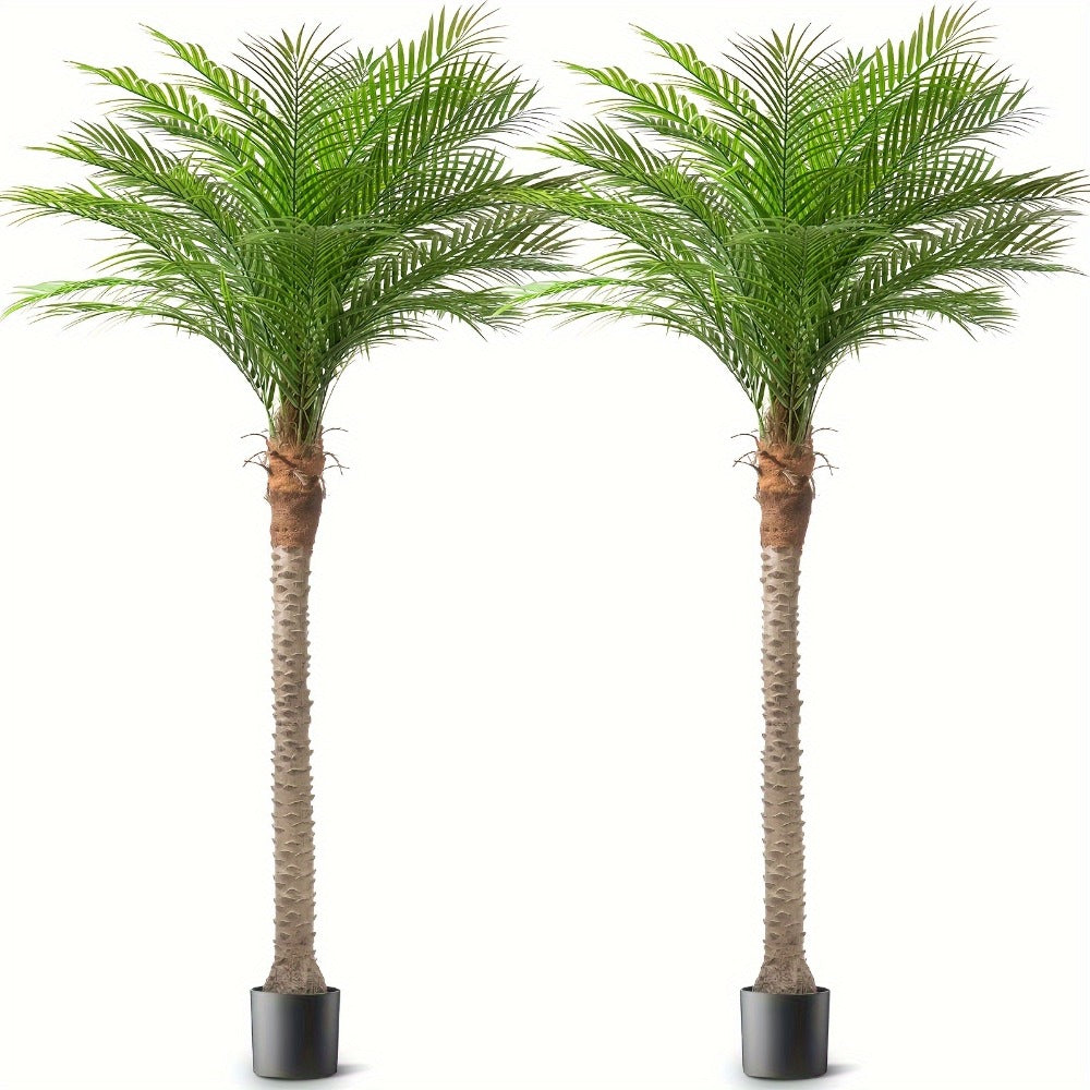Large Artificial Palm Tree 7ft 8ft 9ft, UV Resistant Faux Tropical Palm Tree with Realistic Leaves for Outdoor Patio Garden Yard