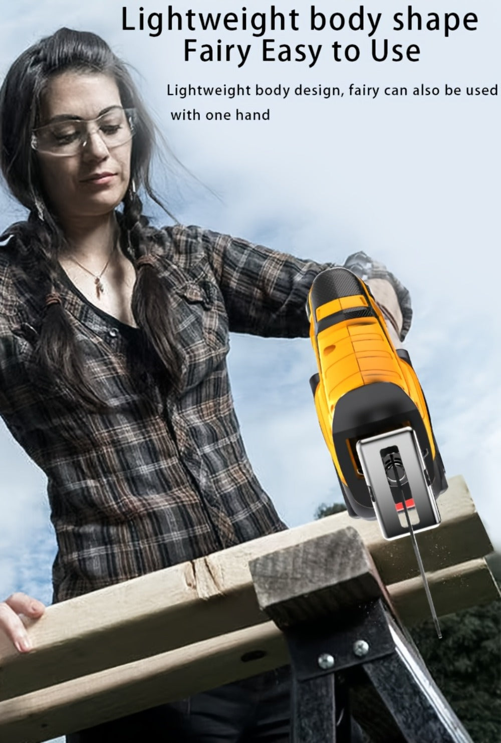 Cordless Reciprocating Saw - Electric Reciprocating Saw with Safety Lock, Large Battery & Charger
