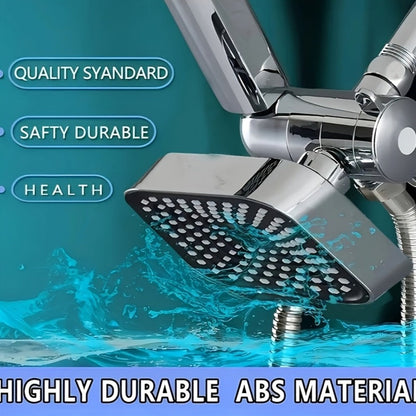 2-in-1 High Pressure Handheld Shower Head Set with Rain Showerhead, Long Hose T-Valve ABS Wall Mount Bathroom Upgrade