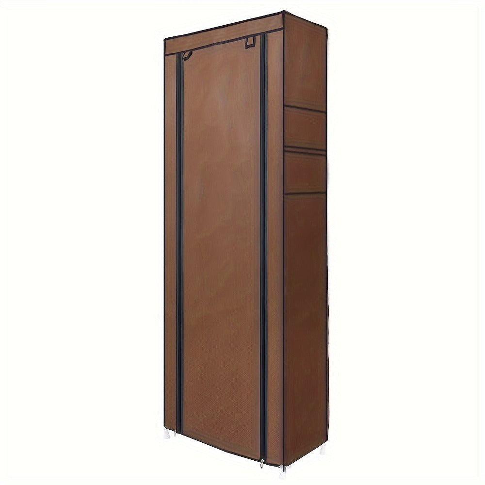 Covered Ten-Layer Shoe Organizer with Nine Cubbies in Grey or Burgundy Fabric Checkout Colors