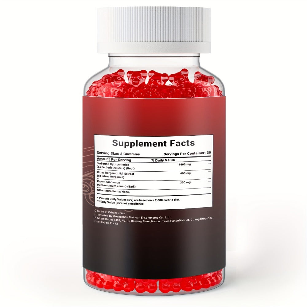Berberine HCL Gummies 2300mg 60ct with Ceylon Cinnamon, Milk Thistle & Turmeric for Blood Sugar Balance