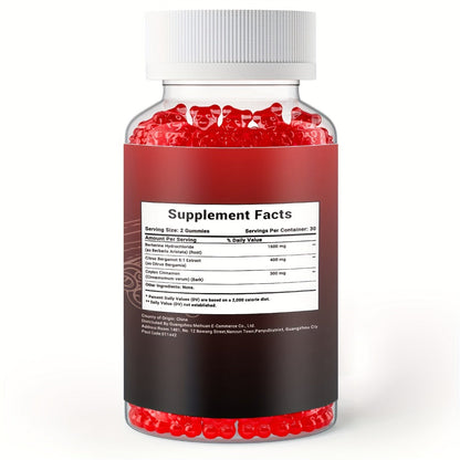 Berberine HCL Gummies 2300mg 60ct with Ceylon Cinnamon, Milk Thistle & Turmeric for Blood Sugar Balance