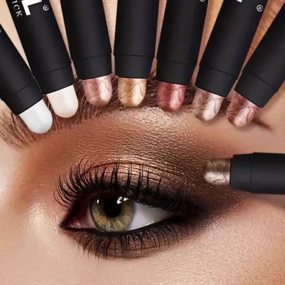 Waterproof Eyeshadow Stick Set 8 Piece, Shimmer, Pearlescent & Matte Eye Shadow Pencils, Creamy Blendable Formula