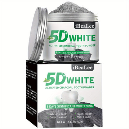 Activated Charcoal Teeth Whitening Powder 60g Natural Stain Remover for Coffee Tea Tobacco Deep Cleaning