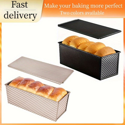Pullman Loaf Pan with Lid, Extra Large 12.3x4.7x4.3 Inch Sandwich Bread Pan with Vent Holes