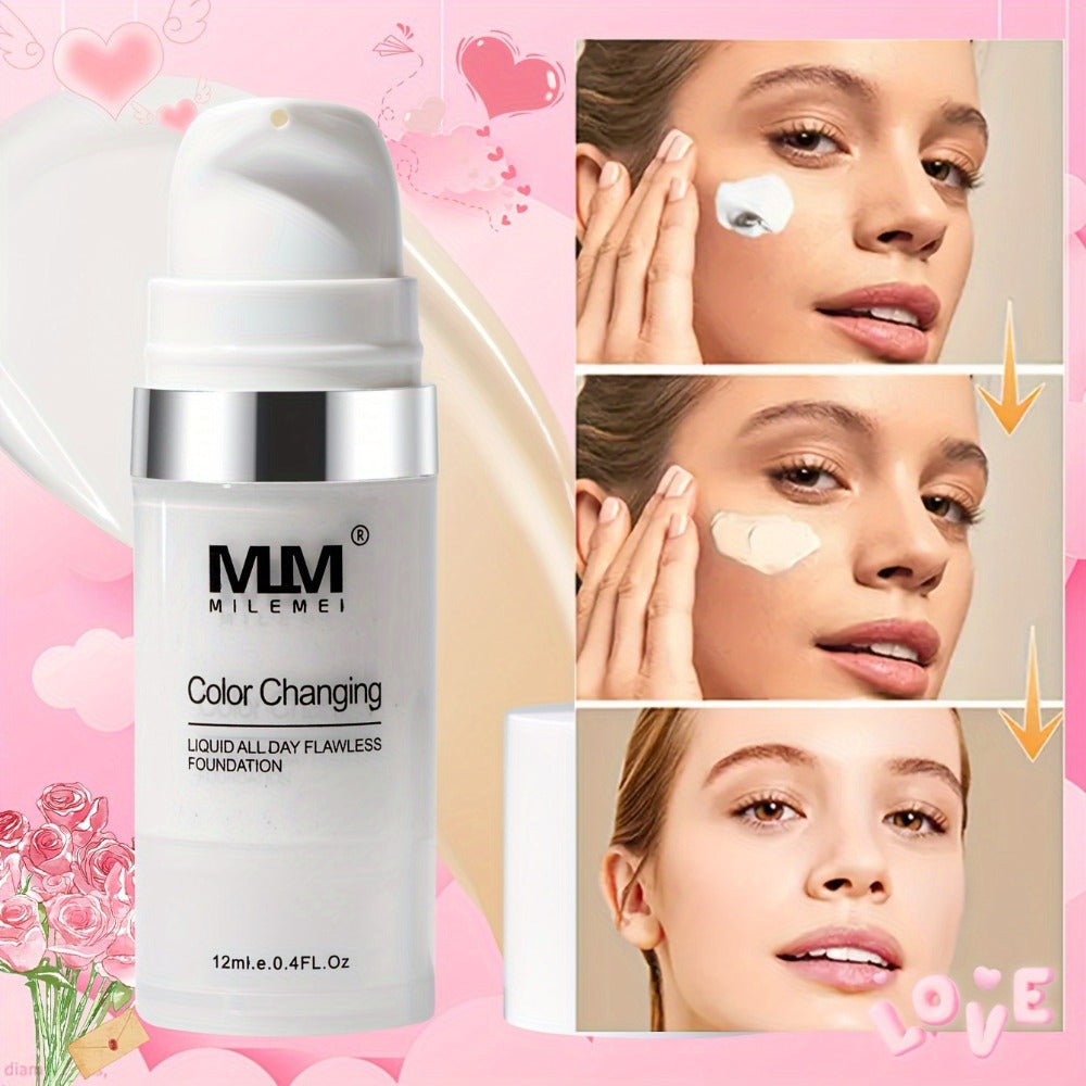 Color Changing BB Cream Foundation Set 3pcs Matte Oil Control Long Lasting Smudge Proof Concealer Base Skin Tone Adaptive Face Makeup