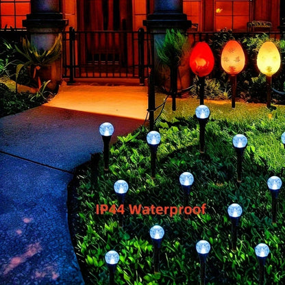 Solar Garden Light Bubble Path Stakes 30-Piece Set with Colorful or Warm White LED Options