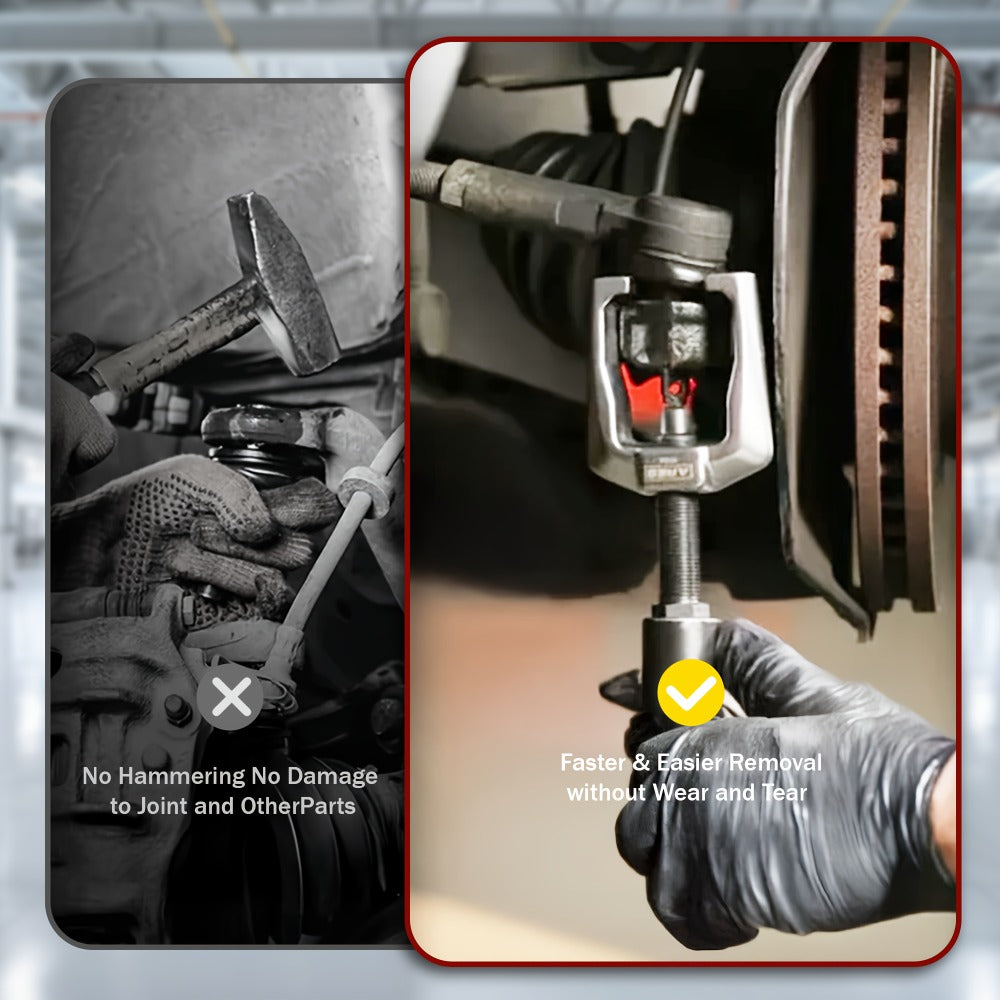 Five-Piece Ball Joint Separator and Puller Tool Set with Red Carry Case and Five Distinct Tool Profiles