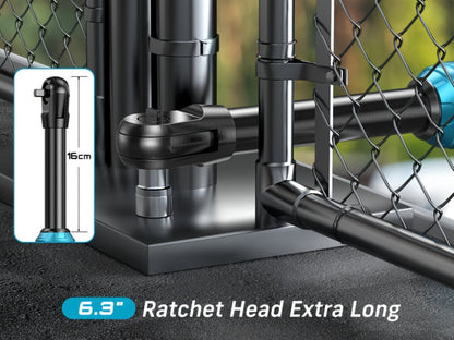 21V Power Ratchet Wrench Set 3/8'' Drive, 59 Ft-lbs 400 RPM Cordless Electric Ratchet, Variable Speed Trigger