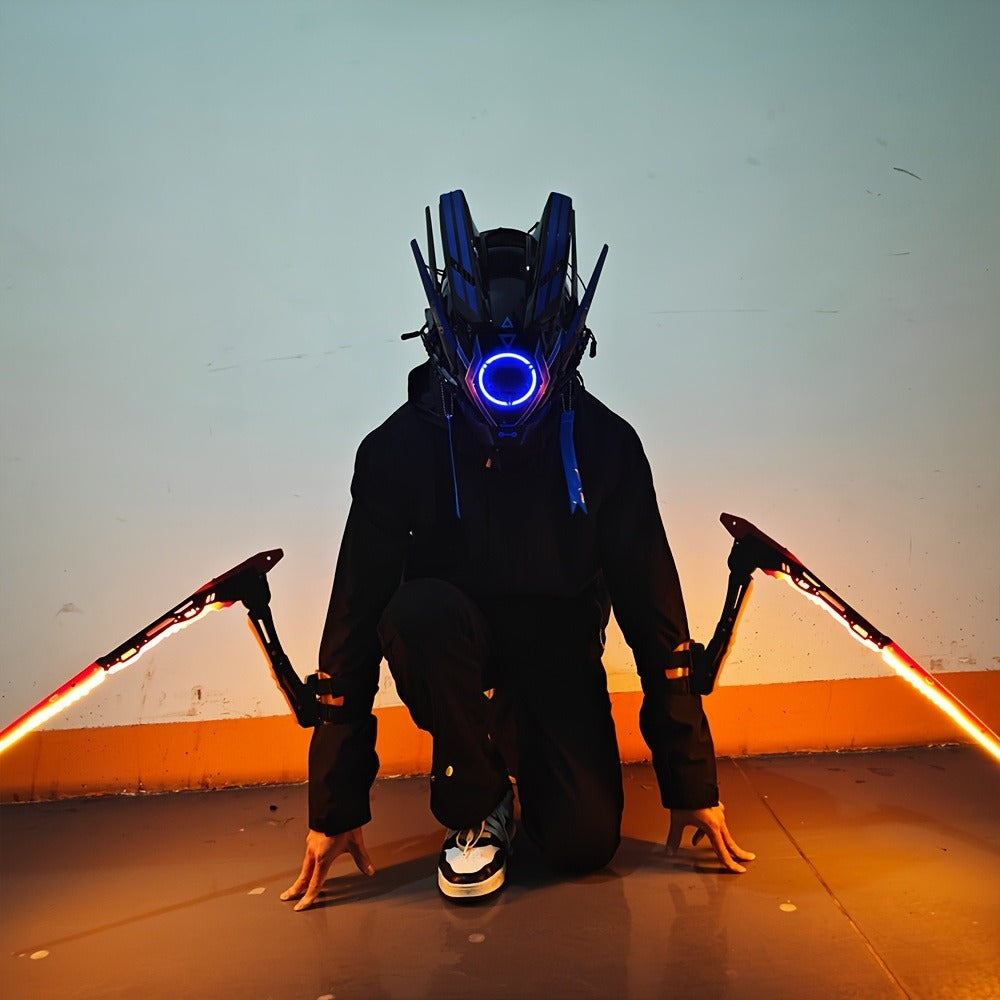 LED Mantis Knife Cyberpunk Light Up Acrylic Prop, Luminous Blade for Halloween Costume Cosplay Sci-Fi Role Play Party