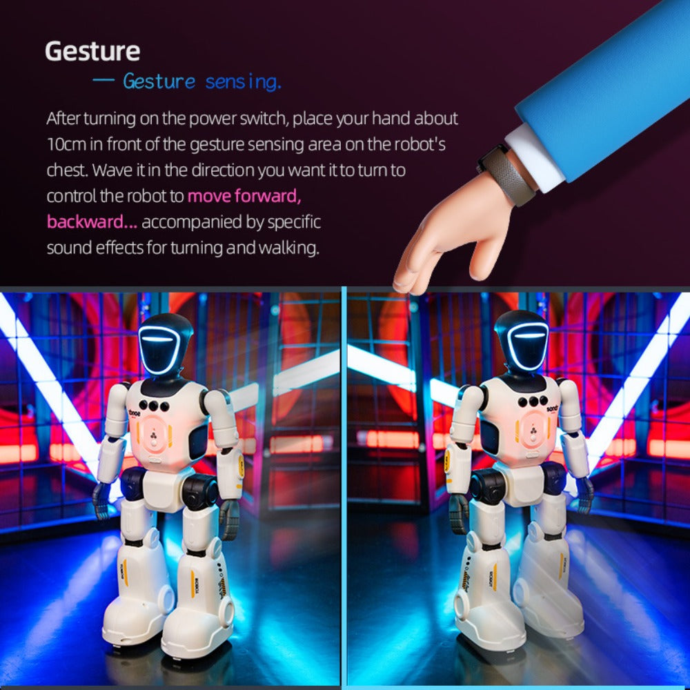 Smart Humanoid Robot Toy with Gesture Sensor & Voice Recorder, Advanced Pose-Controlled Joints, Smart Remote Control