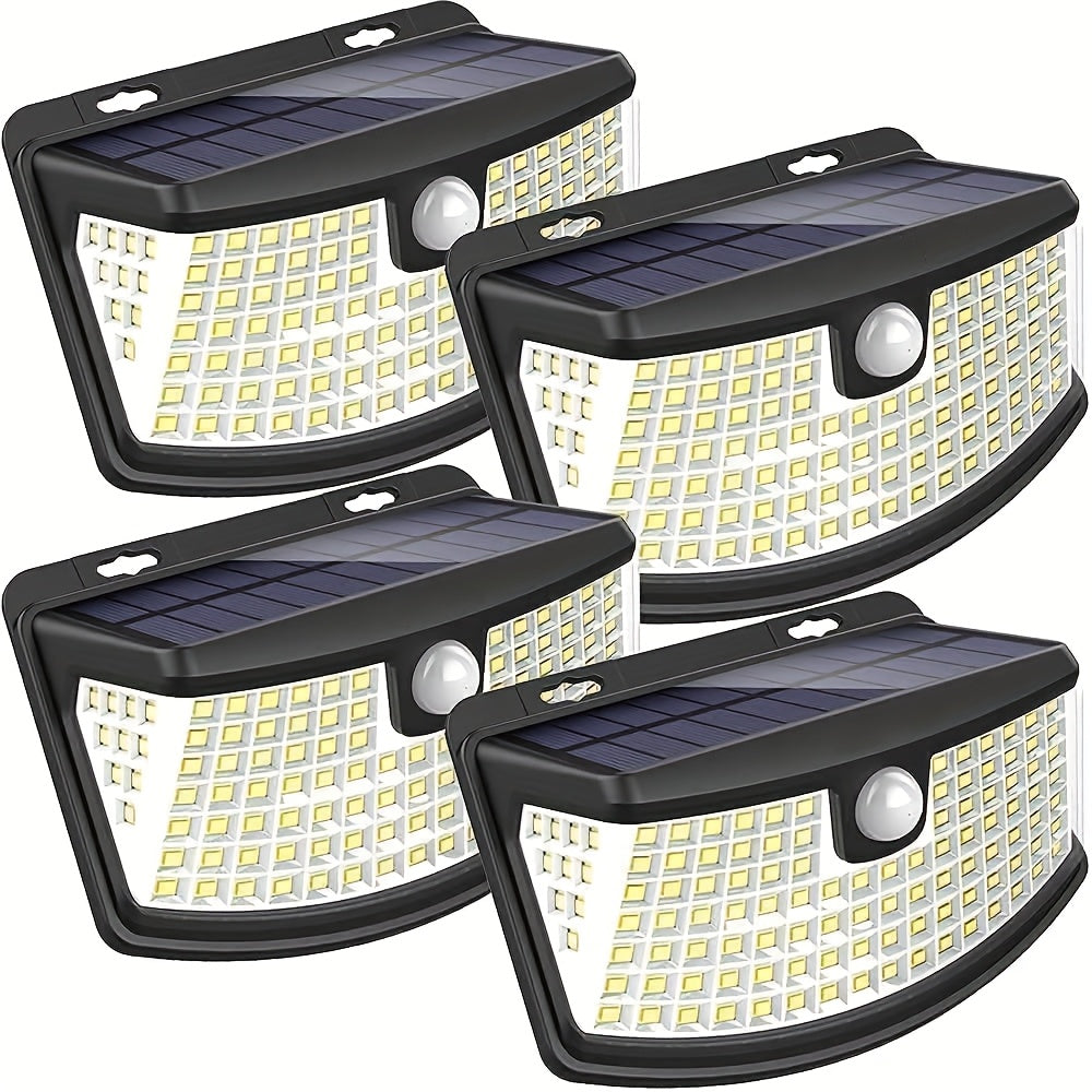 Solar Step Lights Outdoor 120 LED Motion Sensor, 270° Wide Angle Wall Light with 3 Modes, Solar Powered Stair Light for Pathway