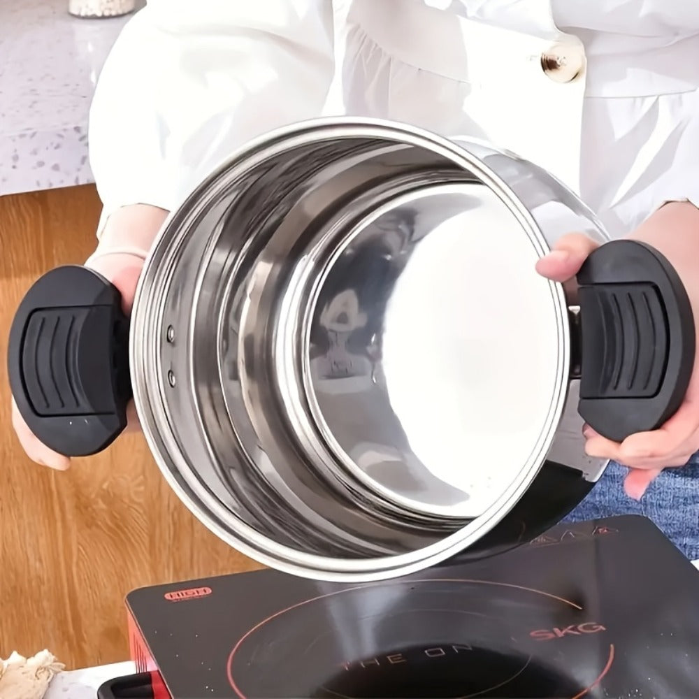 304 Stainless Steel Stew Pot Large, Food-Grade Non-Stick Multipurpose Cooker, Induction & Gas Stove Compatible Soup Pot for Home Kitchen