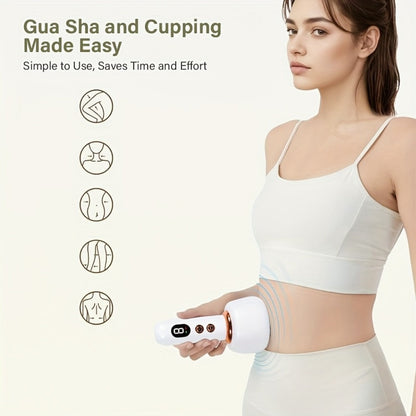 Vacuum Cupping Massager USB Rechargeable Scraping Massage Device Intelligent Suction Cup with 1200mAh Battery for Home or Salon Spa Use