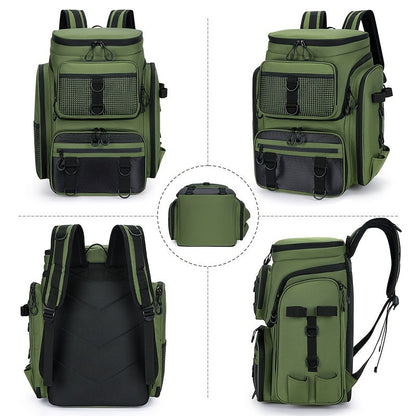 Fishing Backpack with Rod Holder 45L – Large Capacity Outdoor Tackle Bag, Waterproof Travel Shoulder Pack for Fishing Camping Hiking